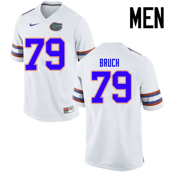 NCAA Florida Gators Dallas Bruch Men's #79 Nike White Stitched Authentic College Football Jersey NOM4464OX